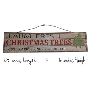 Christmas Tree NEW Hanging Sign -Farmhouse Xmas -Unbranded -Decorations